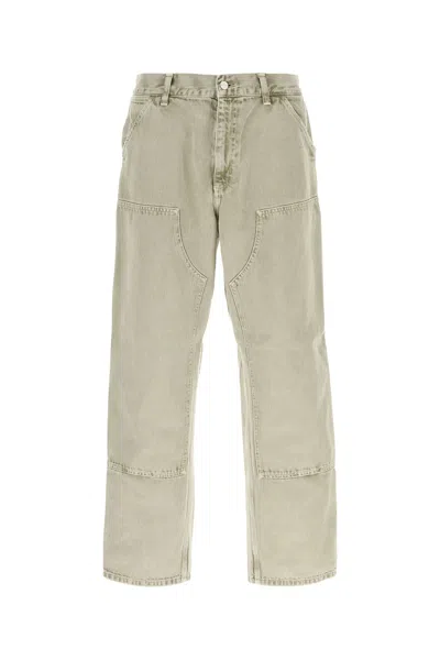 Carhartt Wip Grey Denim Double Knee Pant In Gray
