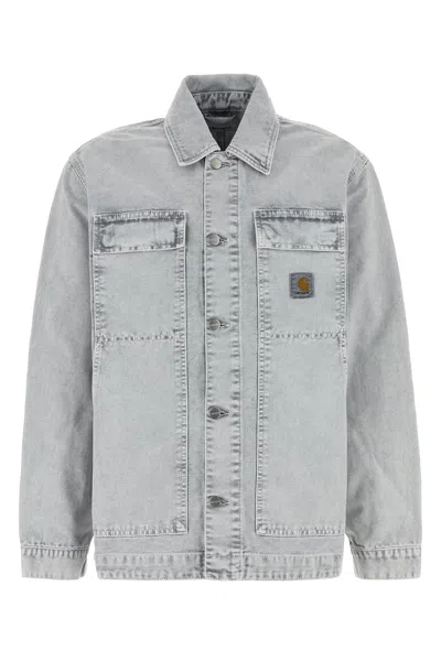 Carhartt Wip Button-up Organic Cotton Jacket In White
