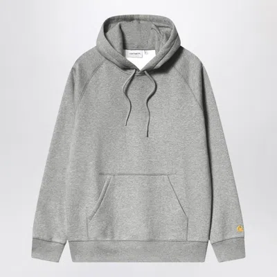 Carhartt Wip  Grey Heather/gold Hooded Chase Sweatshirt