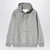 Carhartt Faded-effect Cotton Hoodie In Gray