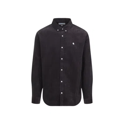 Carhartt Wip Grey Madison Fine Cord Cotton Shirt In Purple