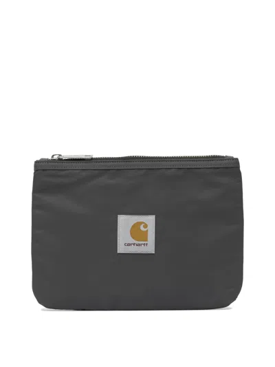 Carhartt Wip Grey Nylon Wallet In Black