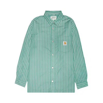 Pre-owned Carhartt Wip Grimsby Shirt Jacket 'saguaro' | Green | Men's Size M