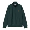 Carhartt Green Half Zip American Script Sweatshirt In Green