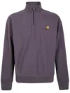 Carhartt Wip "half Zip American Script" Sweat Clothing In Purple