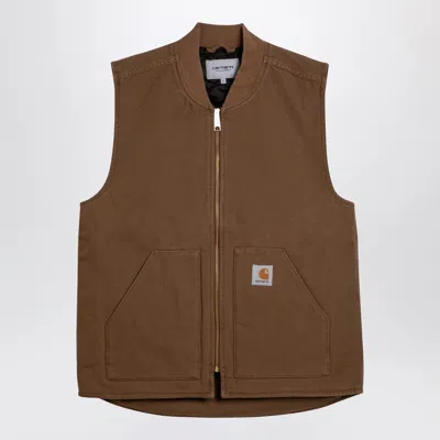 Carhartt Wip Hamilton Brown Cotton Classic Vest In Beige