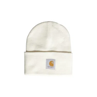 Carhartt Hat With Turn-up And Logo Label In White