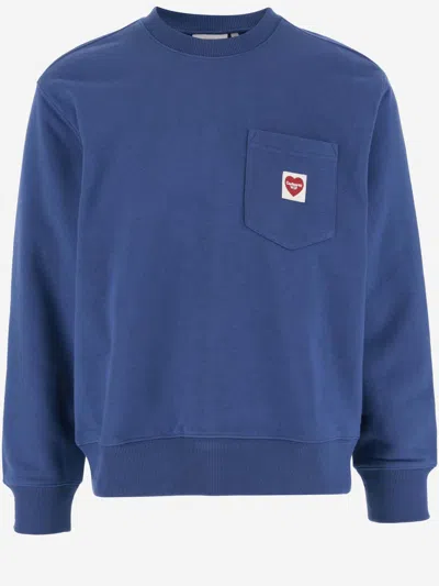 Carhartt Wip Heart Cotton Sweatshirt In Azzurro