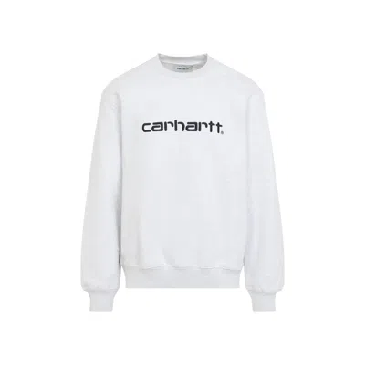 Carhartt Wip Heather Graphite Sweatshirt In White