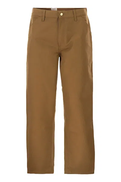 Carhartt Wip Heavy Cotton Canvas Trousers In Brown