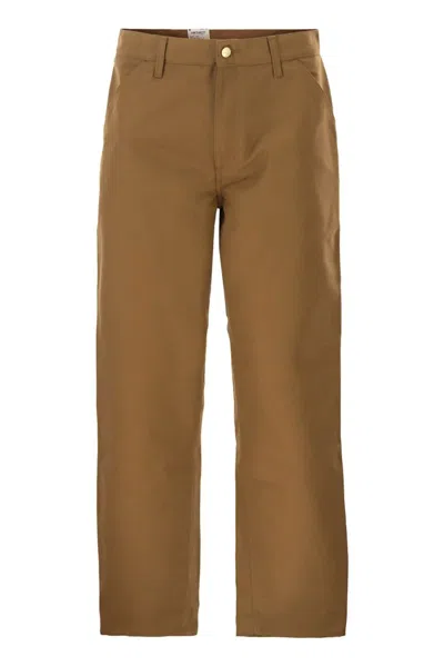 Carhartt Wip Heavy Cotton Canvas Trousers In Brown