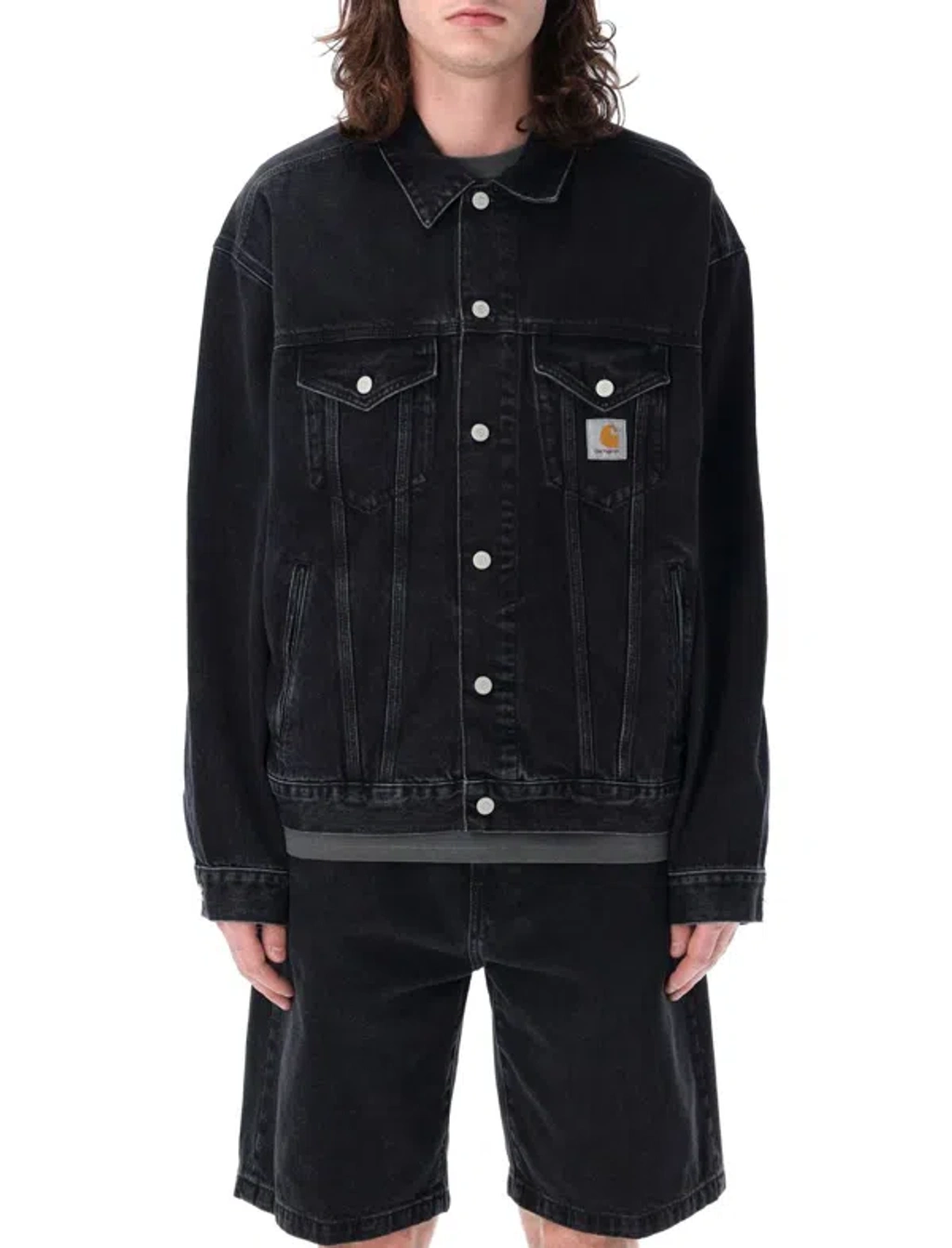 Carhartt Wip Helston Jacket In Black Stone Wash | ModeSens