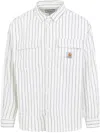 Carhartt Striped Cotton Shirt With Pockets And Collar