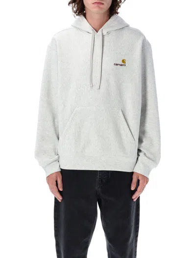 Carhartt Wip Hooded American Script Sweatshirt In Gray