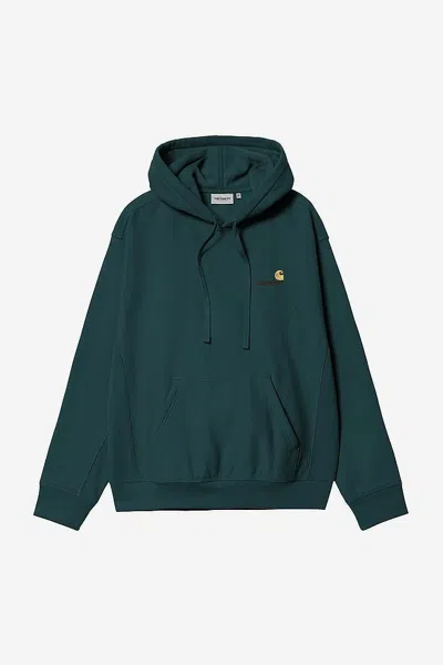 Carhartt Wip Hooded American Script Sweatshirt In Green