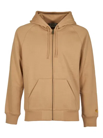 Carhartt Zip Hoodie In Beige