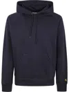 Carhartt Wip  Black/gold Hooded Chase Sweatshirt In Blue