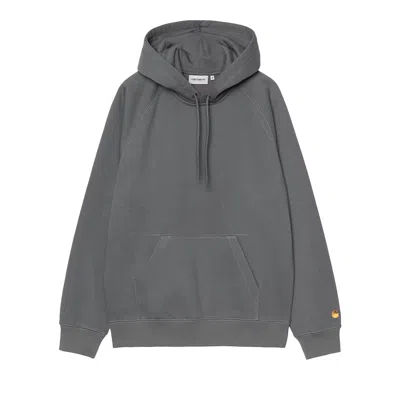 Pre-owned Carhartt Wip Hooded Chase Sweatshirt 'styx/gold' | Black | Men's Size Xl