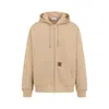 Carhartt Wip Hooded Eldon Sweat Jacket In Neutrals