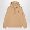 Carhartt Wip Hooded Heart Ii Hartt Sweat Jacket Dusty Brown In Brown