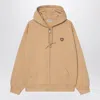 Carhartt Wip Hooded Heart Ii Hartt Sweat Jacket Dusty Brown In Brown
