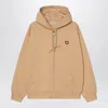Carhartt Wip Hooded Heart Ii Hartt Sweat Jacket Dusty Brown In Gold
