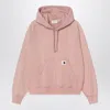 Carhartt Wip Hooded Hudson Sweatshirt In Daphne Colour In Pink