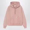 Carhartt Wip Hooded Hudson Sweatshirt In Daphne Colour In Pink