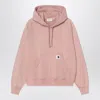 Carhartt Wip Hooded Hudson Sweatshirt In Daphne Colour In Pink