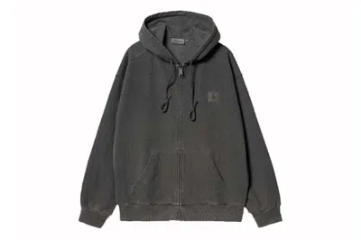 Pre-owned Carhartt Wip Hooded Nelson (garment Dyed) Jacket Charcoal
