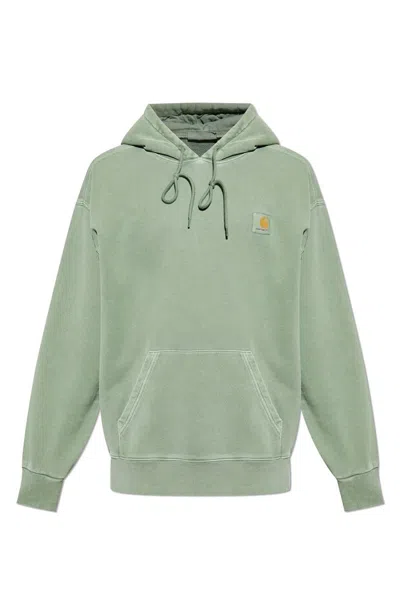Carhartt Green Hoodie In Cotton With Logo