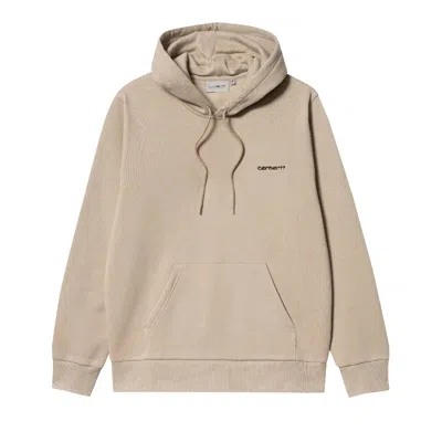 Pre-owned Carhartt Wip Hooded Script Embroidery Sweatshirt 'beige' In Tan