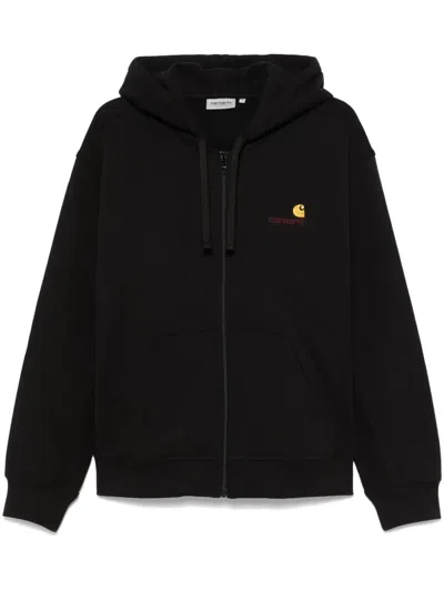 Carhartt Wip Hooded Sweatshirt With Embroidered Logo In Black