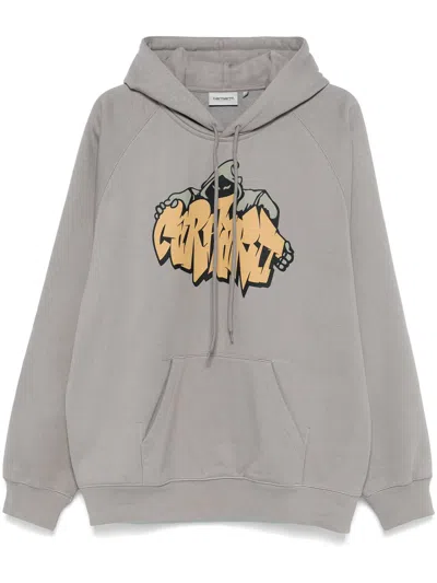 Carhartt Wip Hooded Yute Sweat In Gray