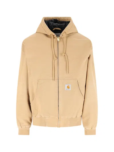 Carhartt Wip Hooded Zip-up Jacket In Brown