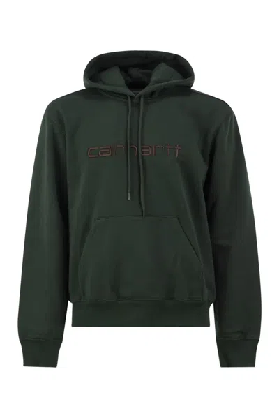 Carhartt Wip Hoodie With Embroidered Logo In Green