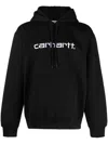 Carhartt Wip Logo Embroidered Drawstring Hoodie In Black