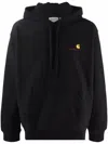 Carhartt Wip Main Logo Cotton Blend Hoodie In Black
