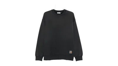 Pre-owned Carhartt Wip Hudson Chalk Wash Sweatshirt In Black