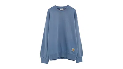 Pre-owned Carhartt Wip Hudson Chalk Wash Sweatshirt In Sorrent In Blue