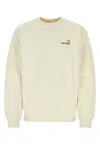Carhartt Wip Ivory Cotton Blend American Script Swea In Neutral