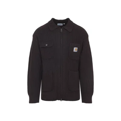Carhartt Knit Jacket With Collared Design And Pockets In Animal Print