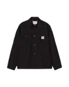 Carhartt Button-up Black Michigan Coat With Structured Collar In Black