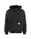 Carhartt Wip Active Liner Fleece Drawstring Hooded Jacket In Black