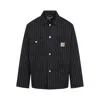 Carhartt Work In Progress Seaton Pinstripe Chore Jacket In Black
