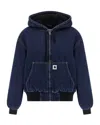Carhartt Active Hooded Denim Jacket In Blue