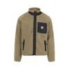 Carhartt Liner Jacket With High Collar And Pockets In Brown