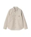 Carhartt Relaxed Fit Button-up Shirt Jac With Logo Patch In Metallic