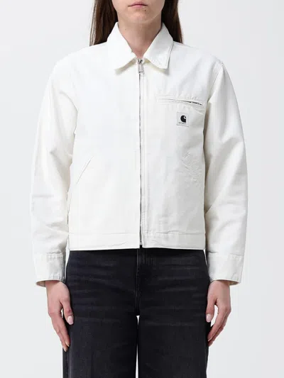 Carhartt Wip Organic Cotton Jacket With Logo In White