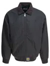 Carhartt Black Grey Nylon Santa Fe Alumni Jacket In Black